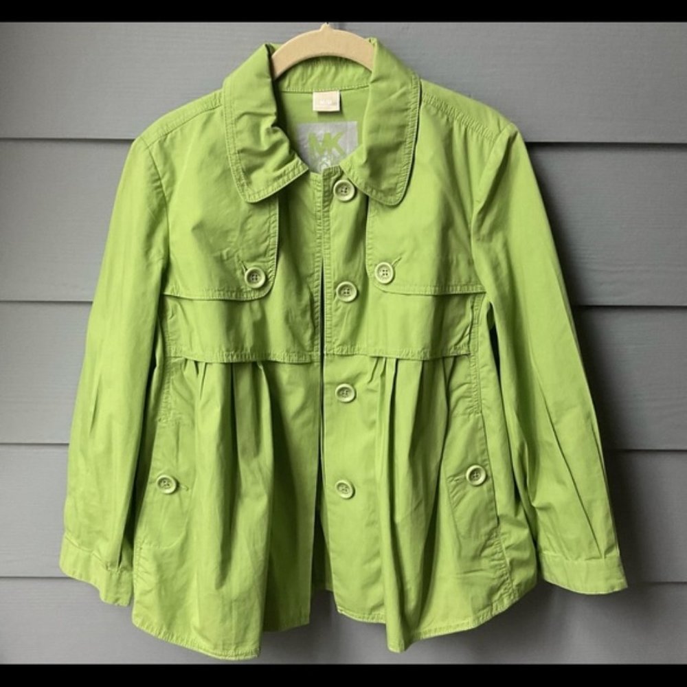 Michael Kors (S) Light Spring Short Jacket Lime Green 100% Cotton WORTH $300